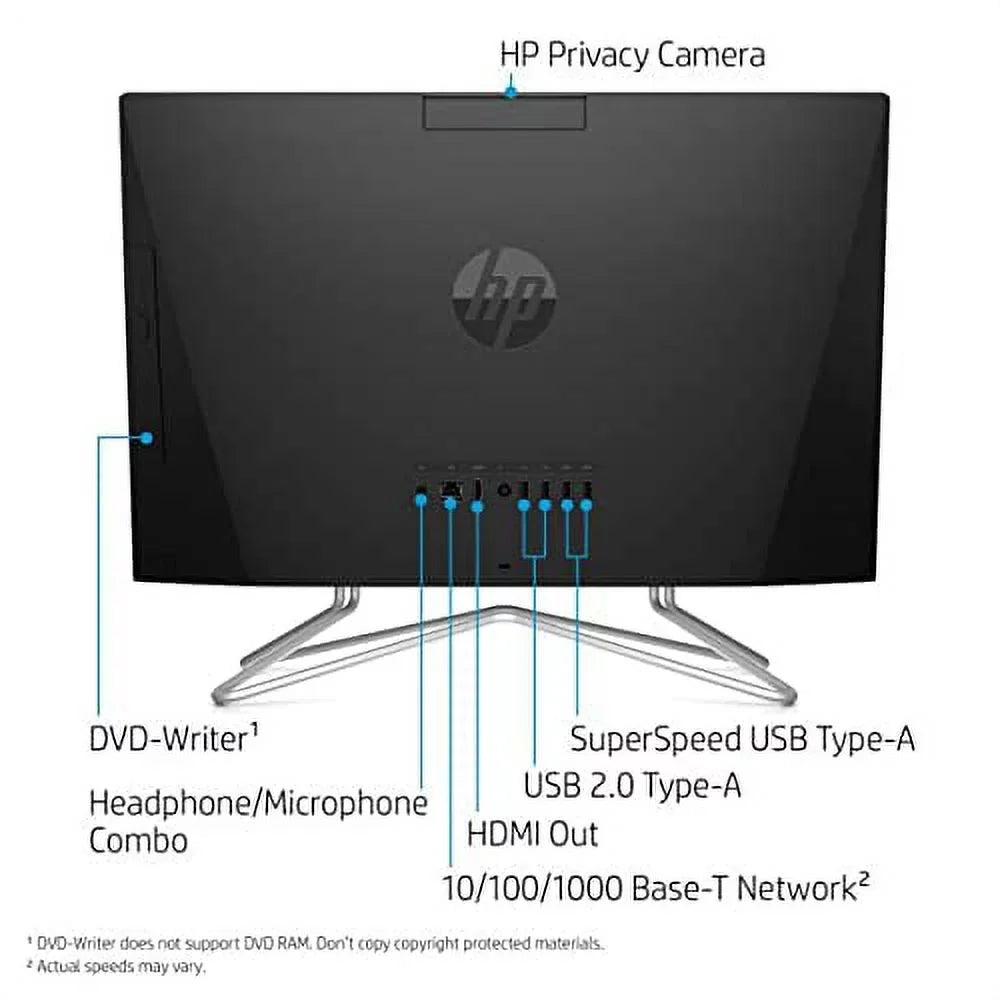 HP 3 3250U, RJ-45, USB Ryzen HDMI, Keyboard&Mouse, Windows Touch Screen, RAM, Home, SSD, FHD WiFi, All-in-One Desktop, Newest DVD-RW, AMD Webcam, 12GB Wired 11 Black 2022 22" 512GB
