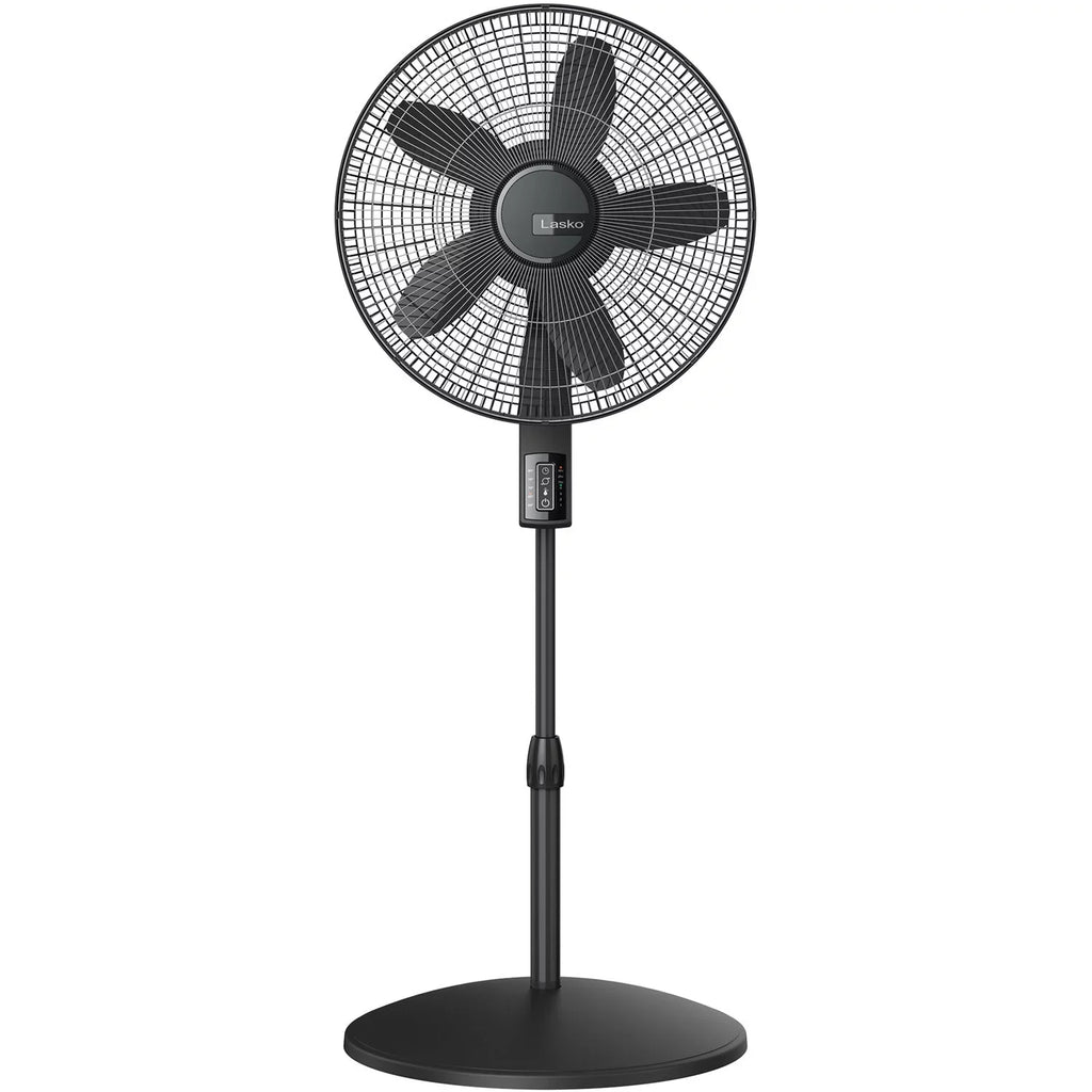 Lasko and with Fan Collection Elite Adjustable Thermostat, Remote Control Black Pedestal Blade Quiet