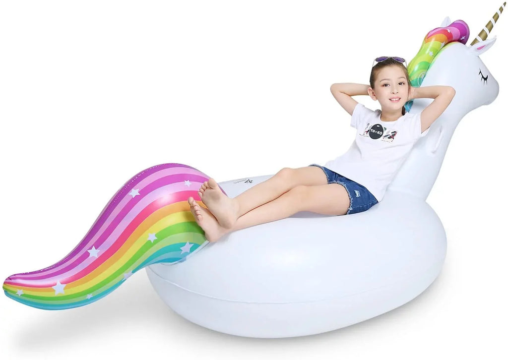Toys Beach Big Adults Swimming Large Blow with Kids Raft Unicorn On Pool Pool Float Inflatable Summer Ride Floatie Party Decorations Valves Up Rideable Lounge Fast