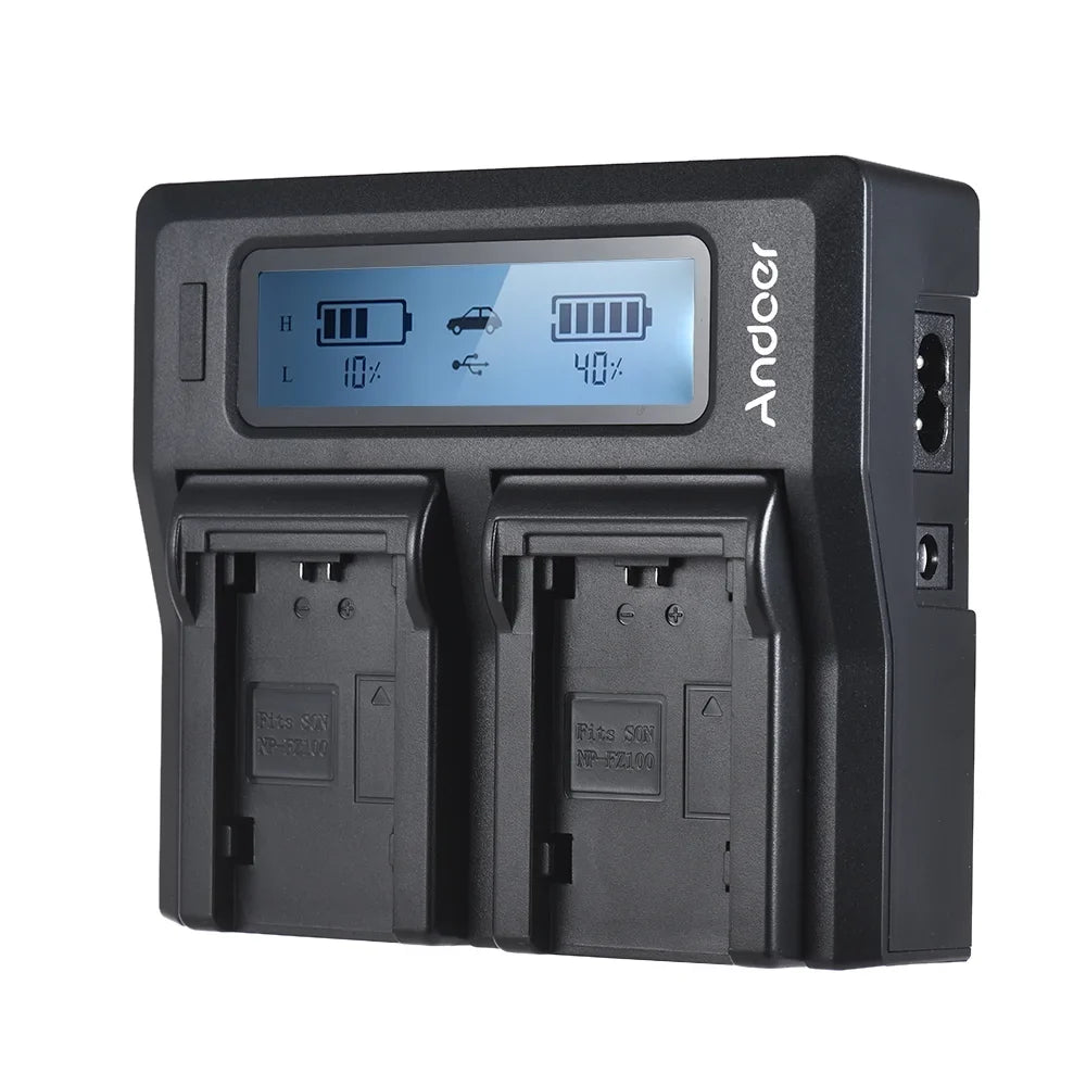 LCD for Tomshoo Battery A7RIII Replacement NP-FZ100 A7III Dual A7SIII A9 Channel