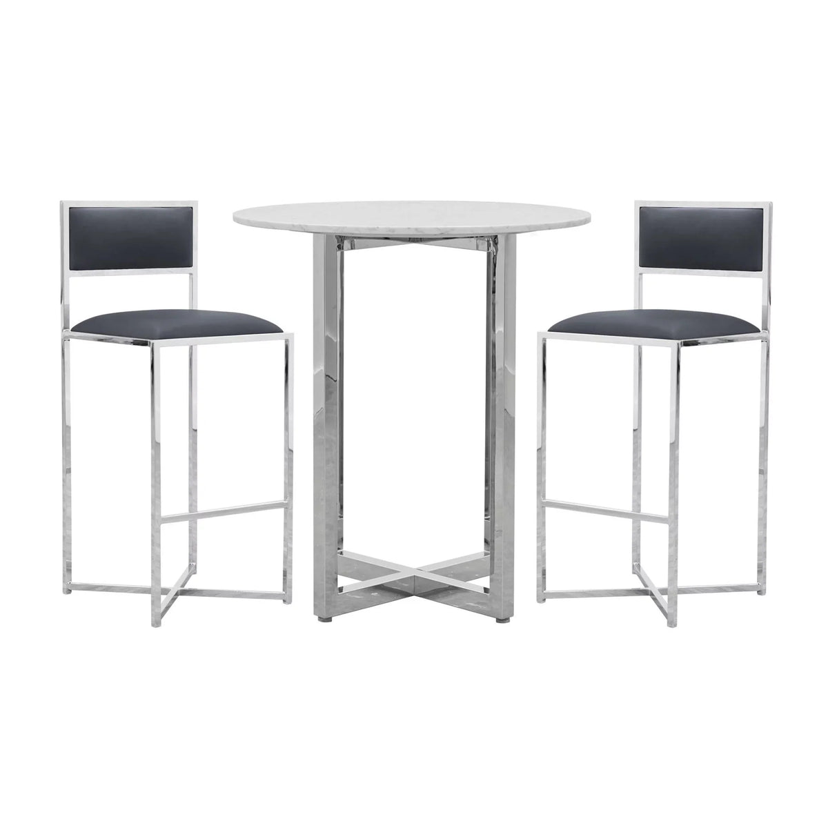 in Bar Top Table Taupe w Marble Amalfi Round Modus 32"