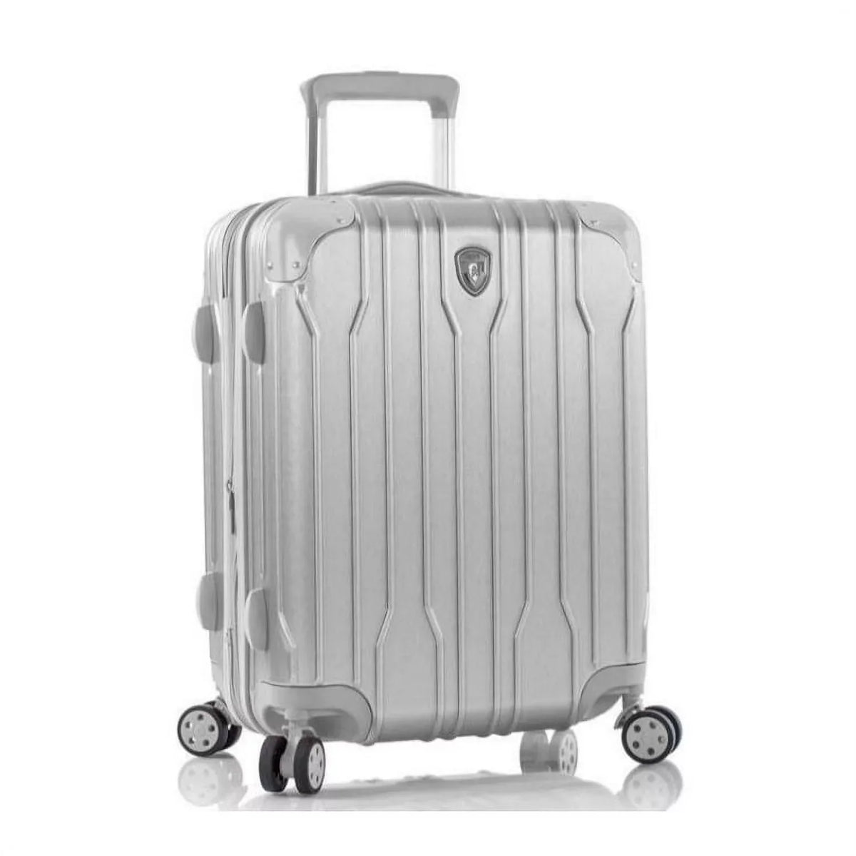 Heys Xtrak Combination Lock, Wheels TSA with 21-Inch Luggage Handle Carry-On Telescopic Expandable, System Spinner Silver Lightweight,