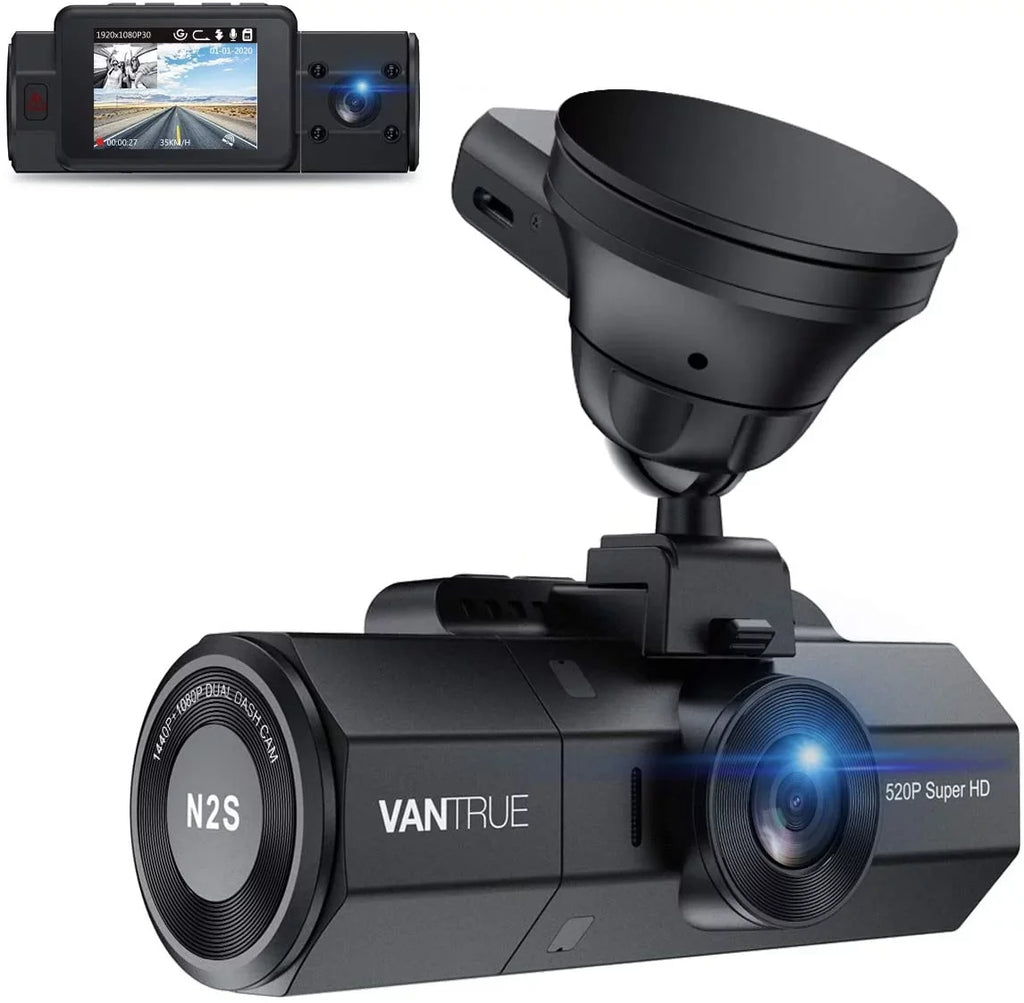 Camera Dash w/ | N2S Dash Vantrue GPS | Infrared 4K Inside Front NV Cam and