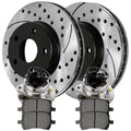 Chevrolet Pontiac Ceramic V6 Drilled and Wheel Saturn FWD Rotors Slotted 2004-2012 Driver Pads Black 2006-2010 Replacement Bearing for RHBBK0721 Hubs Front Kit Aura Passenger Side G6 AutoShack Malibu