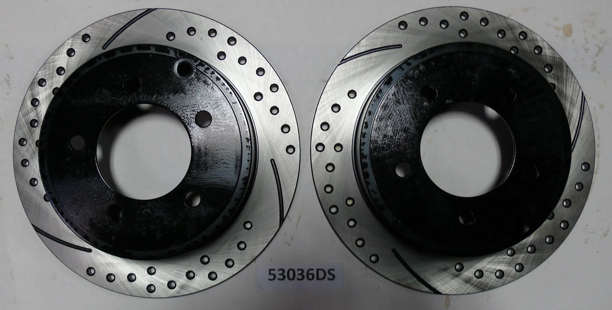2010 Black Rear Kit Disc Fits Performance Front Dodge Brake Pad and Coated Approved C2706 Slotted, Rotor Drilled & Powder and Caliber 2011