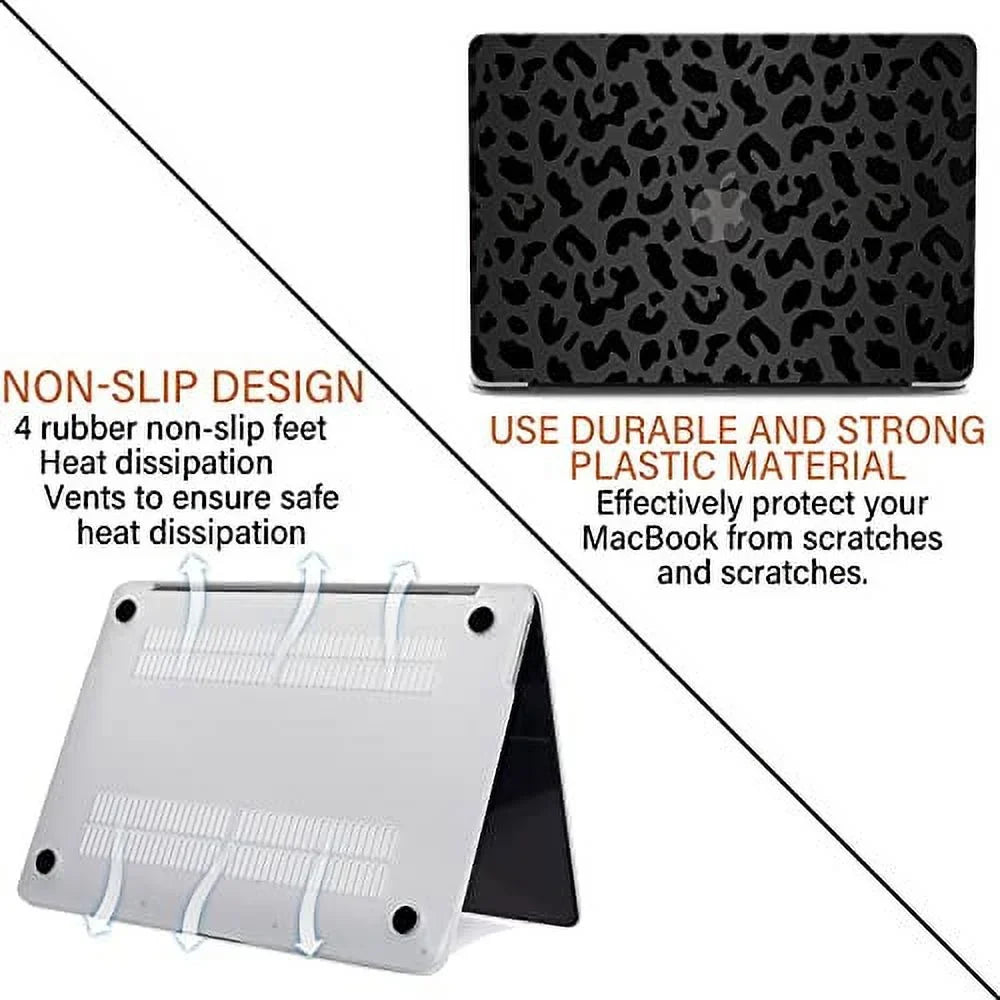 Pack GABraden /A2159/A2251/A2289/A1989/A1706)with M1 with Leopard Compatible Keyboard Print） 2 2018 and Shell（Black 2016 2019 Touch (A2338 Hard 2017 Protectors,Laptop Case,2020 ID pro 13 inch MacBook