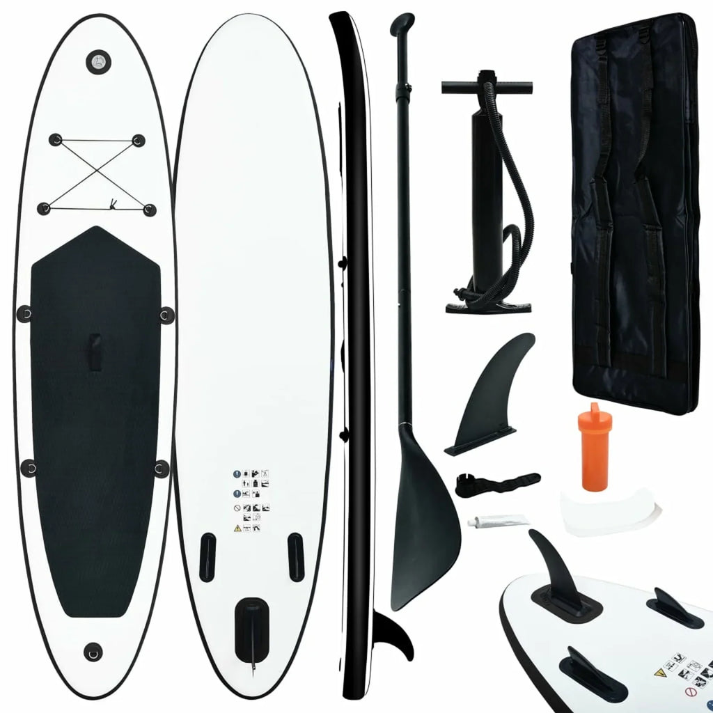 White Black OWSOO and Board Inflatable Paddle Set