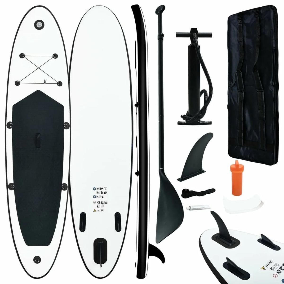White Black OWSOO and Board Inflatable Paddle Set