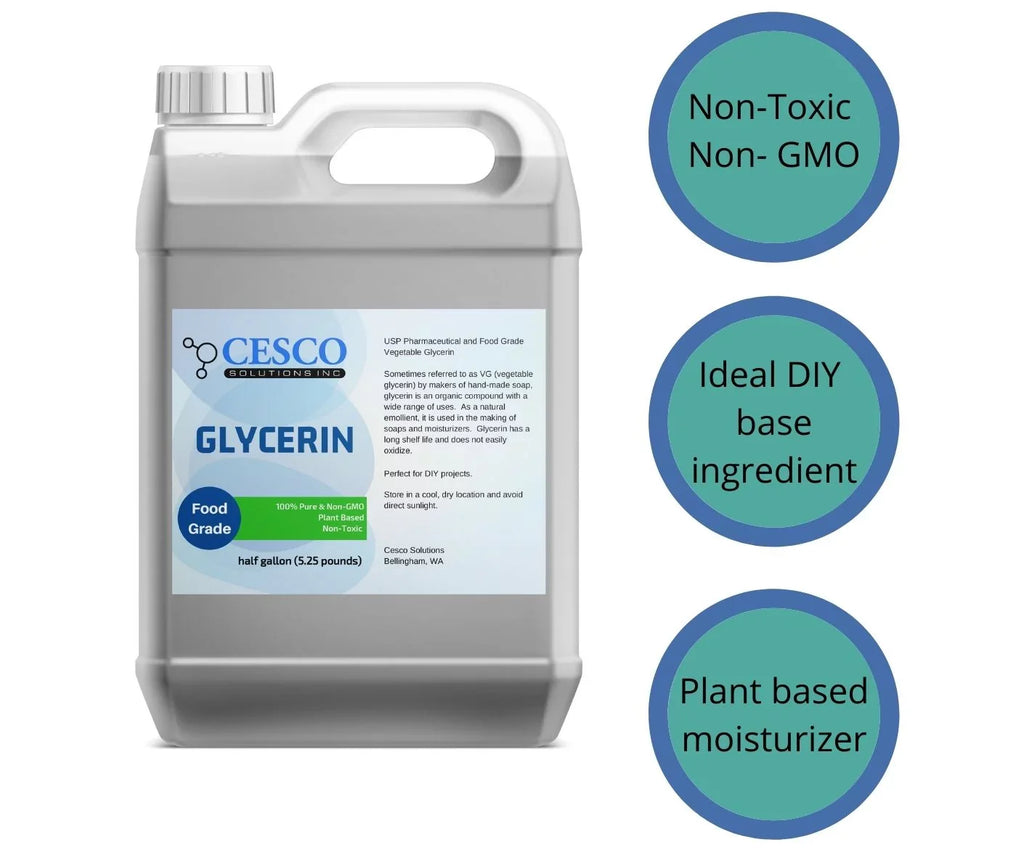 Making gallon Solutions Skin Natural for Spill-Free Glycerin Soap DIY Pure Ingredient Moisturizers - - Non-GMO, Vegetable Cesco Plant-Based, in Emollient for Liquid Non-Toxic Packaging 1 - GLYCERIN