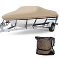 '- 600D Boat 17 Waterproof Duty V-Hull, ft Polyester Cover, Tear Oxford and Pro-Style Heavy Durable Proof, 19 Weather Protection | AngLink TRI-Hull, Cover Runabout Bass - Boat Beige All Fits