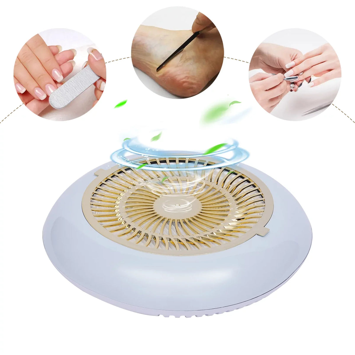 Dust Nail Fan Vacuum Suction Cleaner 45W Oukaning Reusable Filter Strong Salon(White) Collector