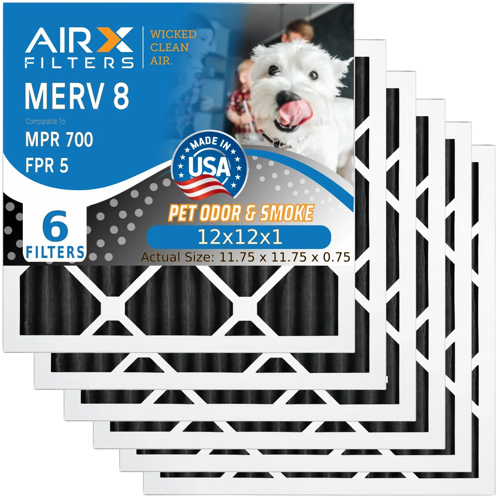 Carbon FILTERS Made 5 12x12x1 & 6 Odor USA Filters CLEAN Filter FPR AIRX to WICKED HVAC Premium 700 Air Filter MPR Comparable 12x12x1 8 Furnace AIR. Eliminator by MERV Pack AC