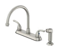 Two Pacifica High Arc Handle with Sprayer Side Kitchen Faucet OakBrook