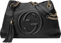 Chain Black Leather Handbag Soho Shoulder