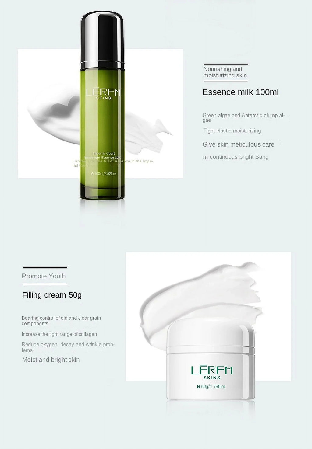 Face Serum Firming LERFM Cream Deep Pores Day 6Pcs Night Beauty Oil Face Toner Skincare Cleaning Products Control Whitening Set
