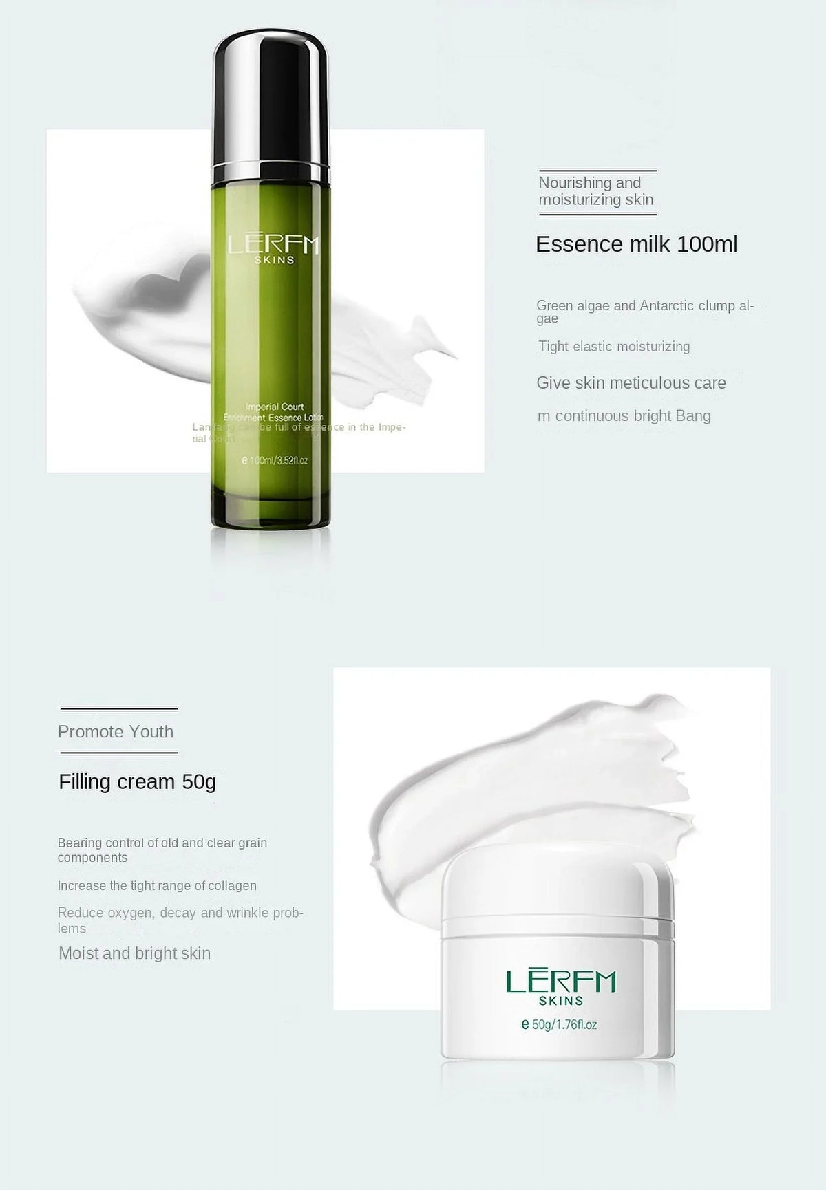 Face Serum Firming LERFM Cream Deep Pores Day 6Pcs Night Beauty Oil Face Toner Skincare Cleaning Products Control Whitening Set