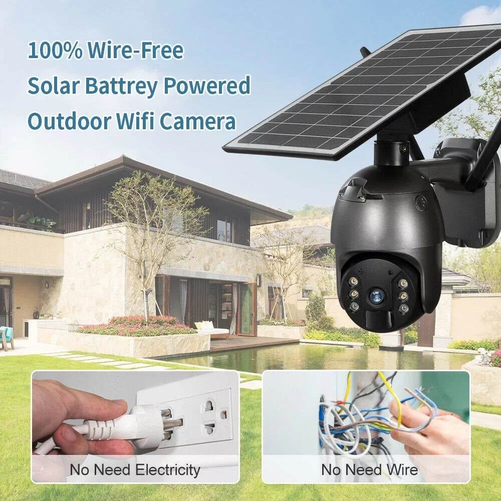 Audio, 2-Way PTZ Surveillance Human Wireless Waterproof, Camera, Security 1080P CCTV IP66 Detection, WIFI Outdoor Detection PIR AI Solar Motion HD DFITO Camera Camera Security