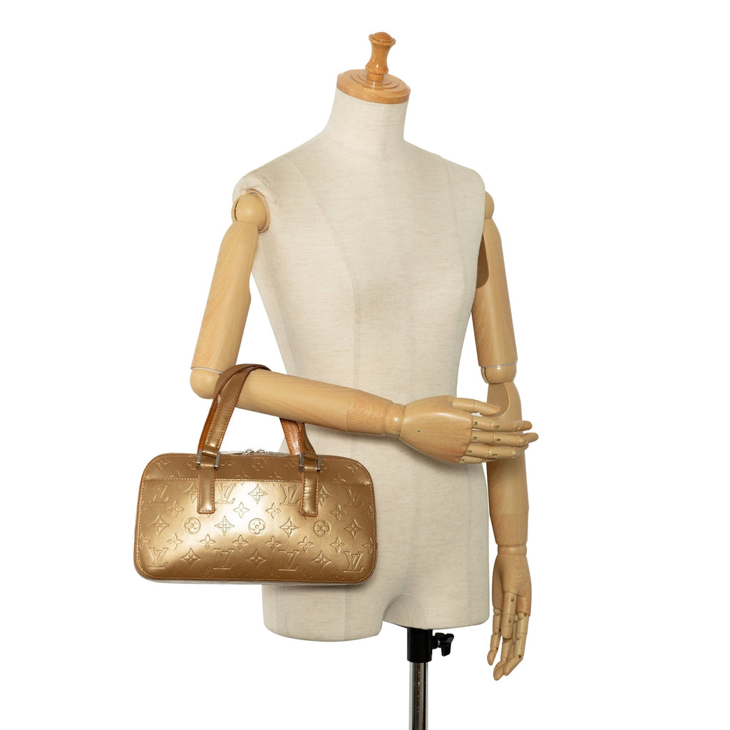 Pre-Owned Calf Top Unisex Mat (Good) Handbag Authenticated Leather Brown Monogram HandleBag Shelton