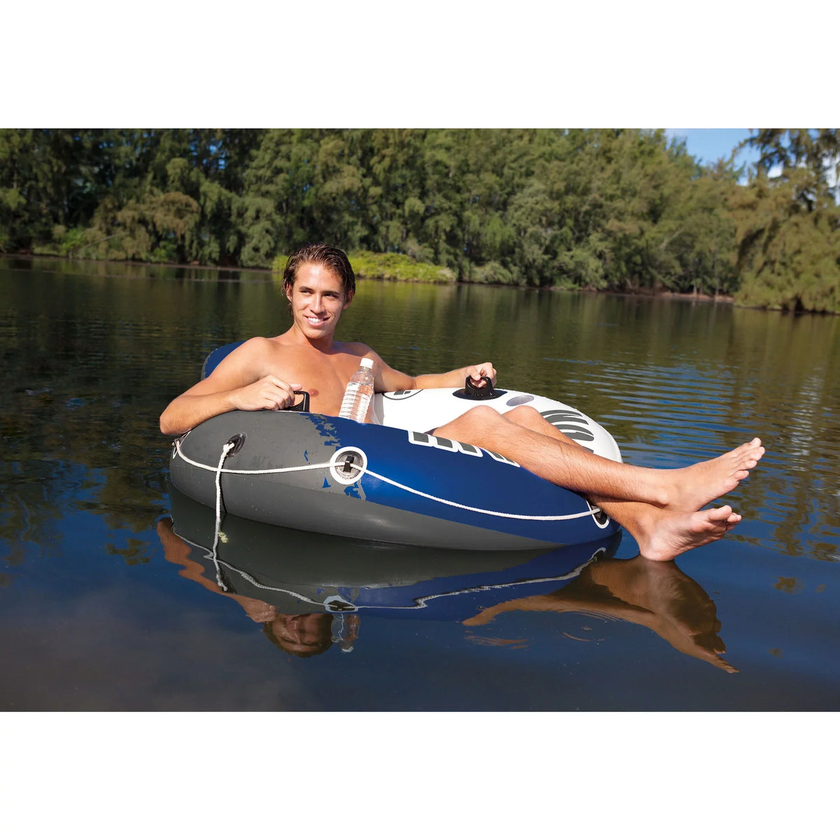 Floating 1-Person Raft Tube Inflatable Lake/Pool Pack) for Intex (15 Run River