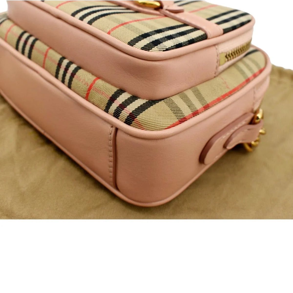 Camera Pre-owned Link Knight Bag BURBERRY Crossbody Pink Light 1983 Check