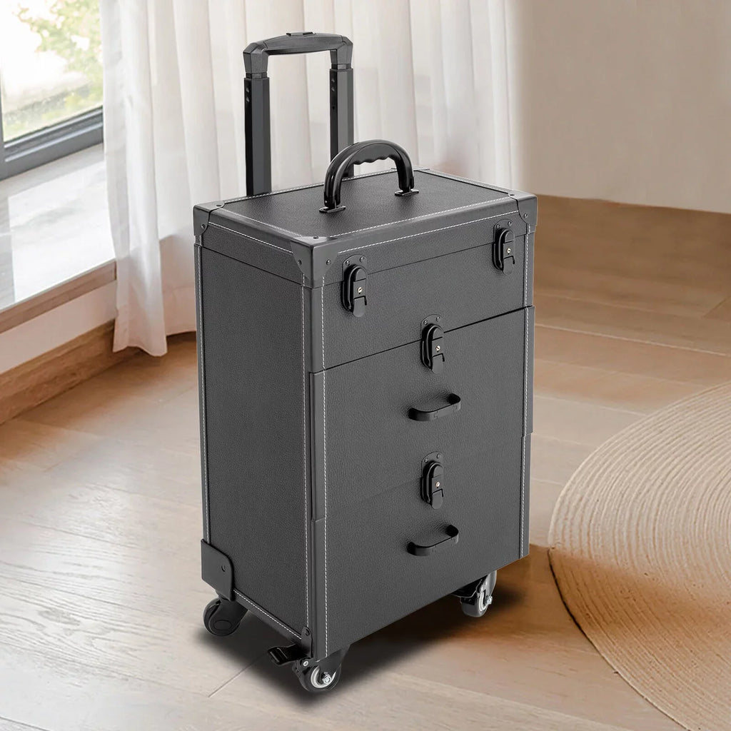 Luggage Case Miumaeov Storage Nail Polish Organizer Box Cosmetic Professional Train Rolling Makeup Trolley