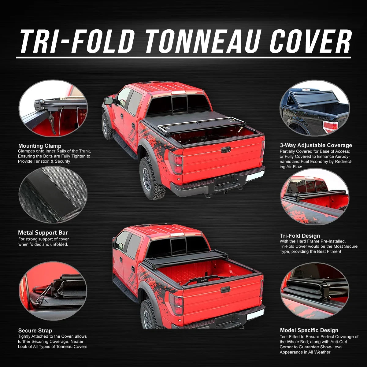 Tri-Fold DNA Trunk 16 17 Adjustable 12 Frontier Fleetside 06 15 13 Nissan 10 07 18 to Motoring 5' TTC-TRISOFT-049 Cover 08 Bed Soft 09 for 2005 14 Tonneau 2019 11