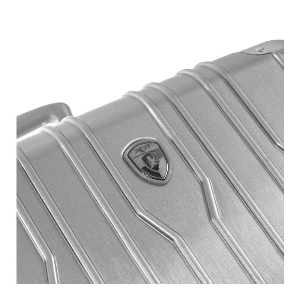 Heys Xtrak Combination Lock, Wheels TSA with 21-Inch Luggage Handle Carry-On Telescopic Expandable, System Spinner Silver Lightweight,