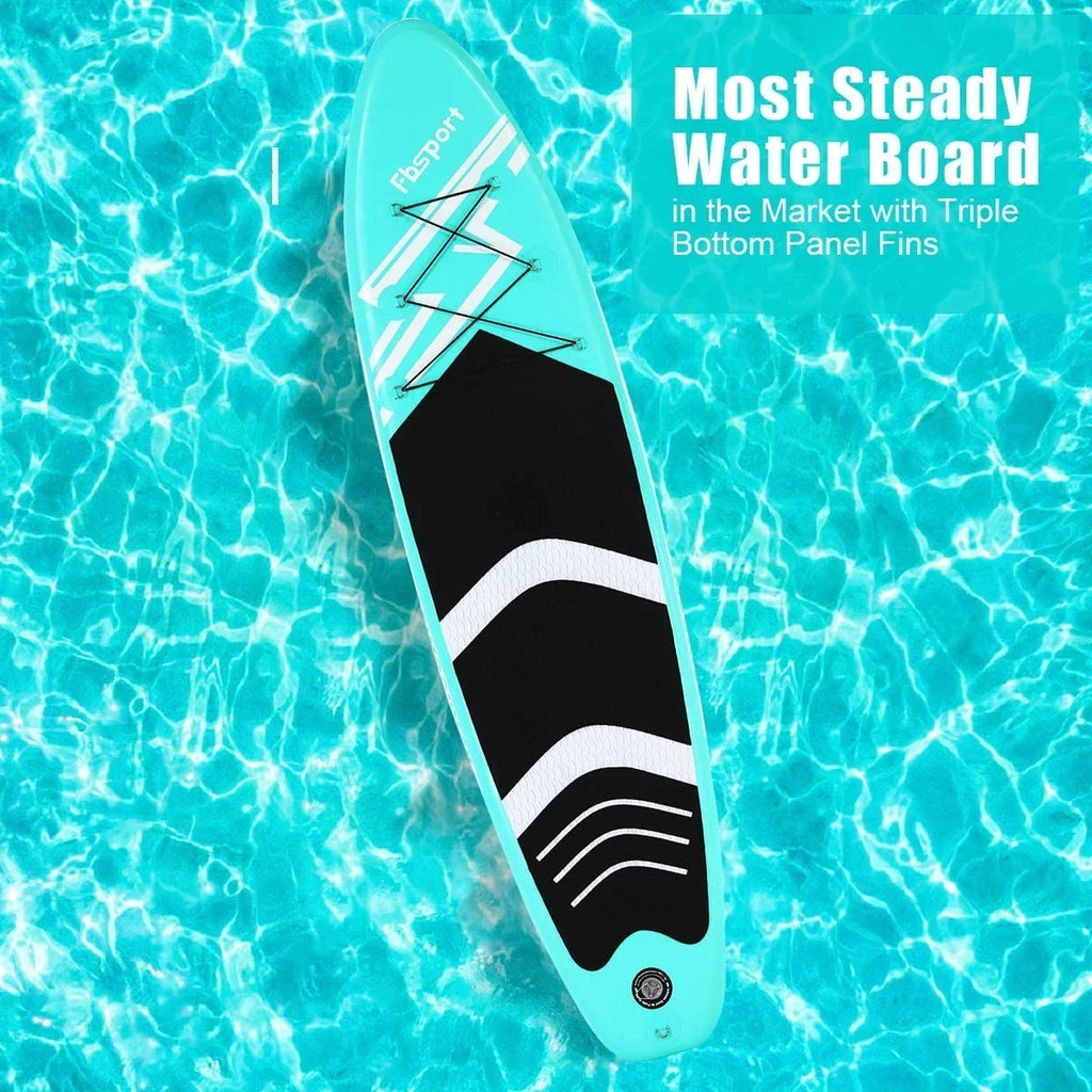 Paddle 10 Surf Stand Brushed Stance, Deck, Standing Bag, Green Ft. Carry and Inflatable FBsport Wide Control, with Thickening Complete Board up Boat, Accessories Non-Slip