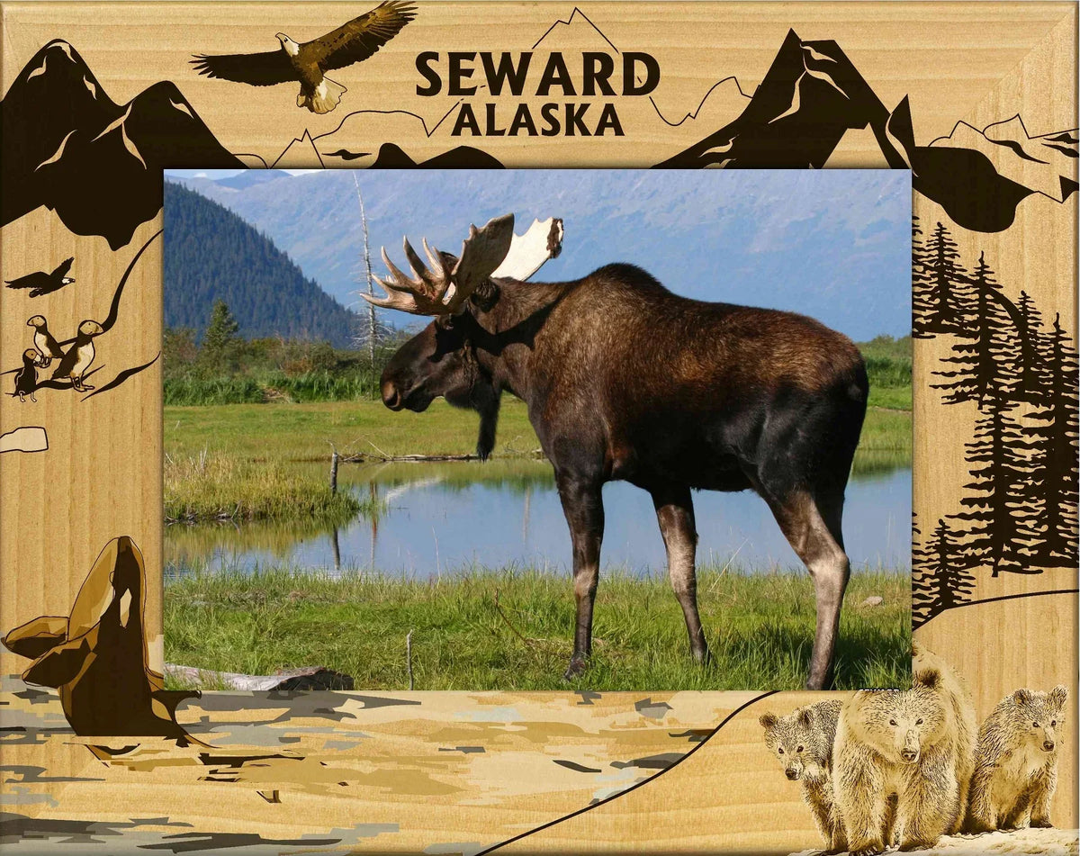 Seward Wood (5 Engraved Picture 7) Frame x Laser Alaska