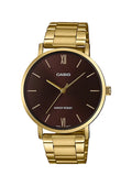 MTP-VT01G-5B Analog Minimalistic Watch Burgundy Casio Men's Dial Gold Tone