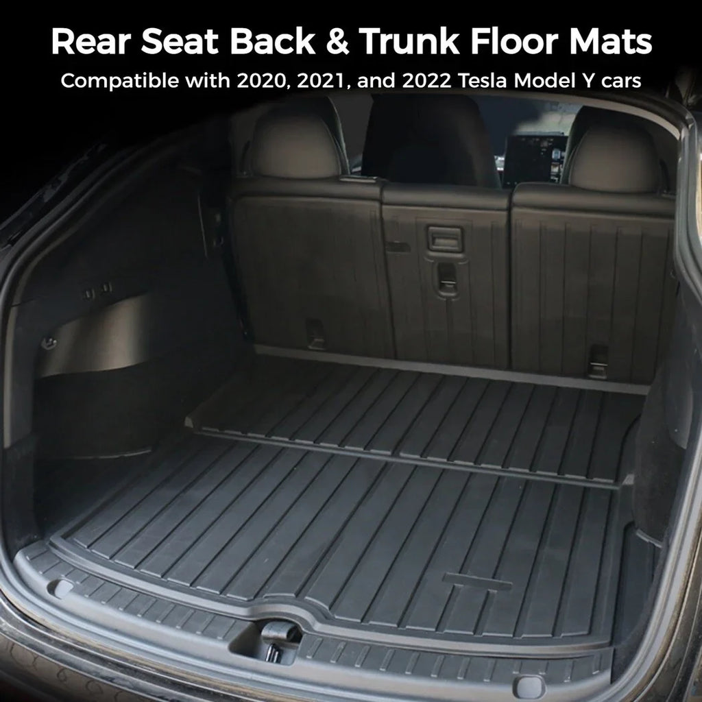 Seat Floor 2021 Tesla with 2020 Mat, Car Y, Floor Compatible Mats Model Car 3 Back Waterproof Weather 2022 and Trunk Non-slip Liner Trunk Rear Trunk Mats, All