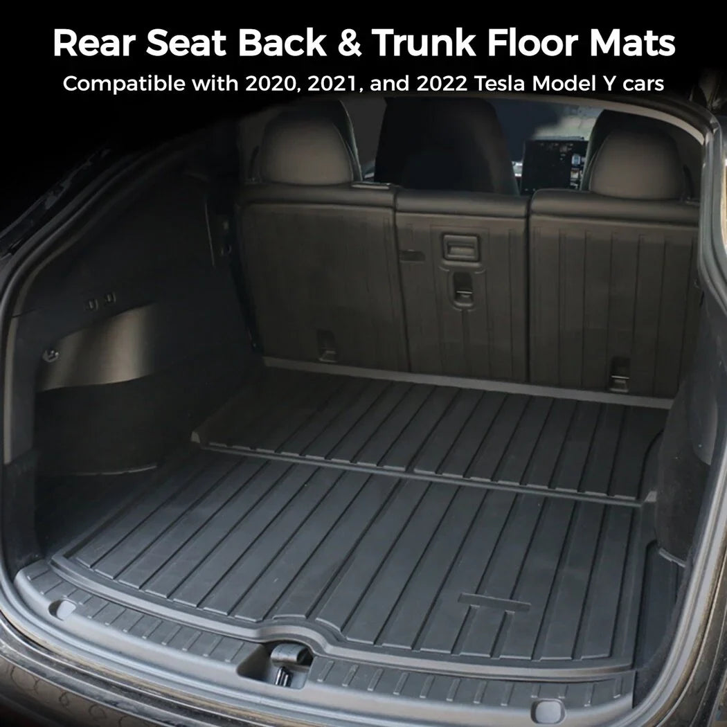 Seat Floor 2021 Tesla with 2020 Mat, Car Y, Floor Compatible Mats Model Car 3 Back Waterproof Weather 2022 and Trunk Non-slip Liner Trunk Rear Trunk Mats, All