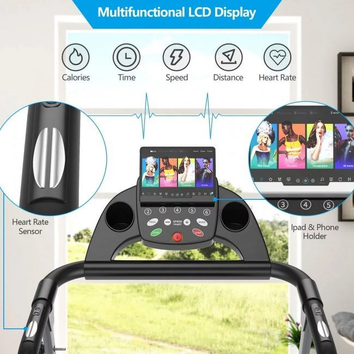 Treadmill Electric Display Up LED Compact Fitness Routine Your Folding Level