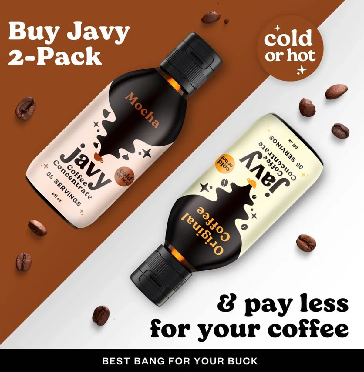 12 Coffee Seconds, Flavor in Bundle, Coffee Coffee Coffee Concentrate gifts, 2 Original & Pack, Variety Cold ounces Brew Cold & Ice Mocha Javy Drinks