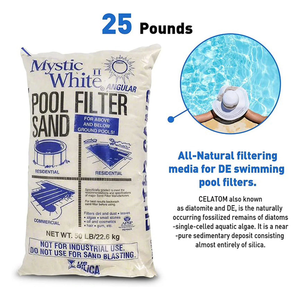 (3 Mystic II Silica Pool Swimming White 50lbs Pack) Sand, White U.S. Filter