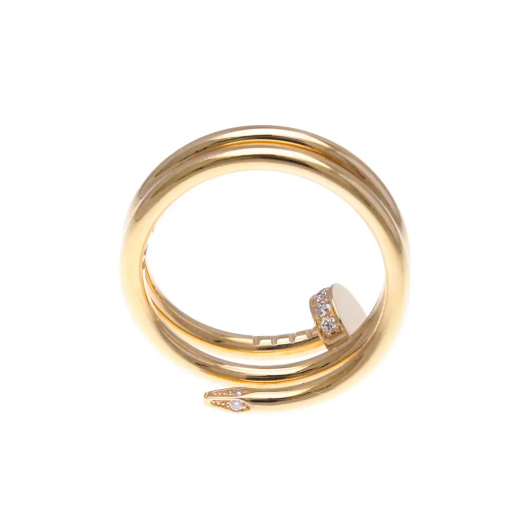 Band Fashion Pink Juste Cartier Gold B4210850 Ring Clou (Good) Pre-Owned Un Diamond Gold Pink (18K)