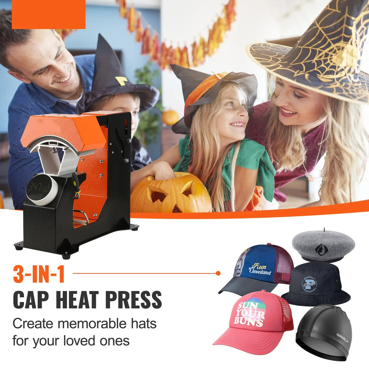 3-in-1 6.4"x3.5 Transfer, BENTISM Panel, "Clamshell Control Sublimation with Release Automatic Knob-style Press, Hat Cap Machine, Digital & Heating Press Press Heat Replaceable 3pcs Heat Auto Pads