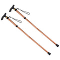 Telescopic Poles Alloy Pole Collapsible Uxcell Trekking Hiking Aluminum Brown, 2Pack