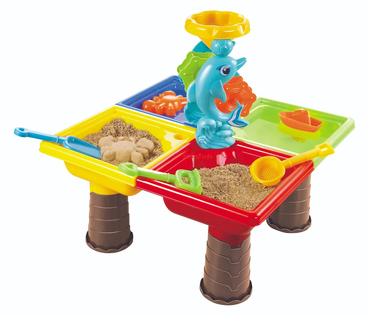 Toys Dolphin Table 25 with Beach Sand Water Toys Activity Pcs Set Mundo