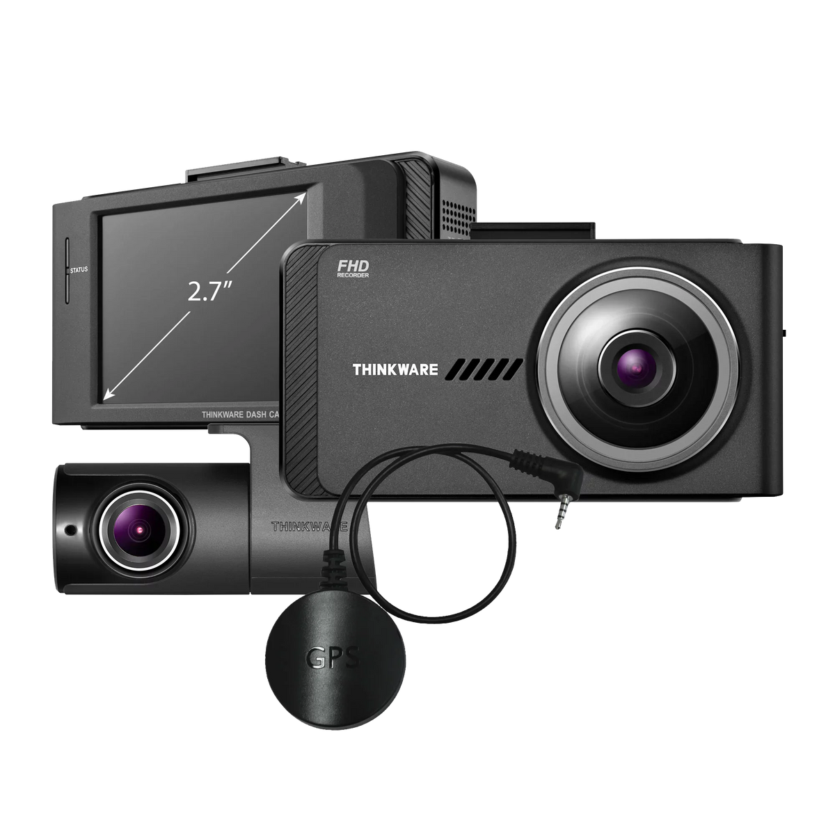 and 16GB, Dual 1080P Rear Vision, Sensor, W/ Cars, Dash Recorder Mode Cam Night Front Dashboard Camera Car FHD, THINKWARE for Parking X700 G-Sensor, Camera with GPS, Camera Optional