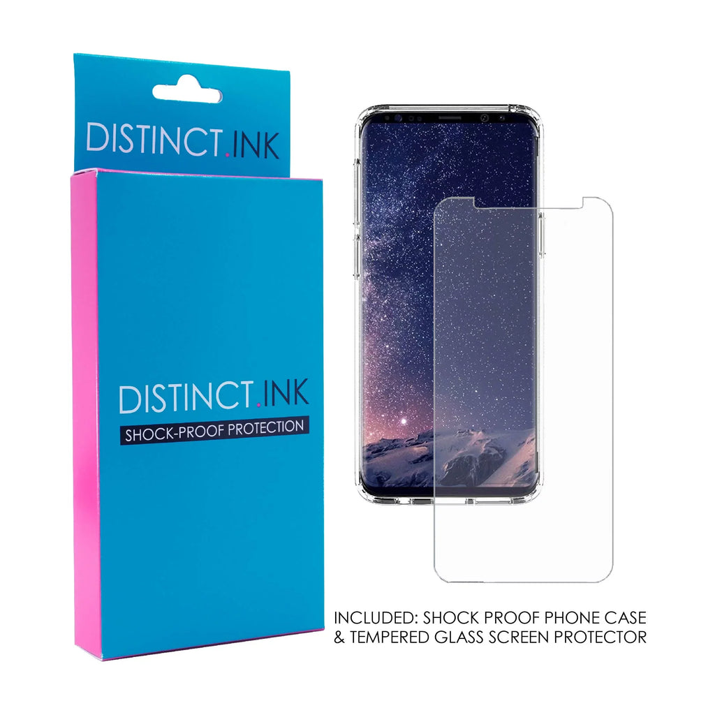 DistinctInk - - / Christ Back, Case / Acrylic Galaxy Screen TPU Screen) for Love Bumper, Tempered - Clear S9 Black (5.8" Hybrid & White Glass Hope - Faith Protector Shockproof