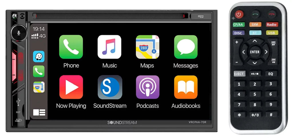 Receiver Monitor DVD 7" Soundstream AUTO+Camera w/CARPLAY/ANDROID Car VRCPAA-7DR