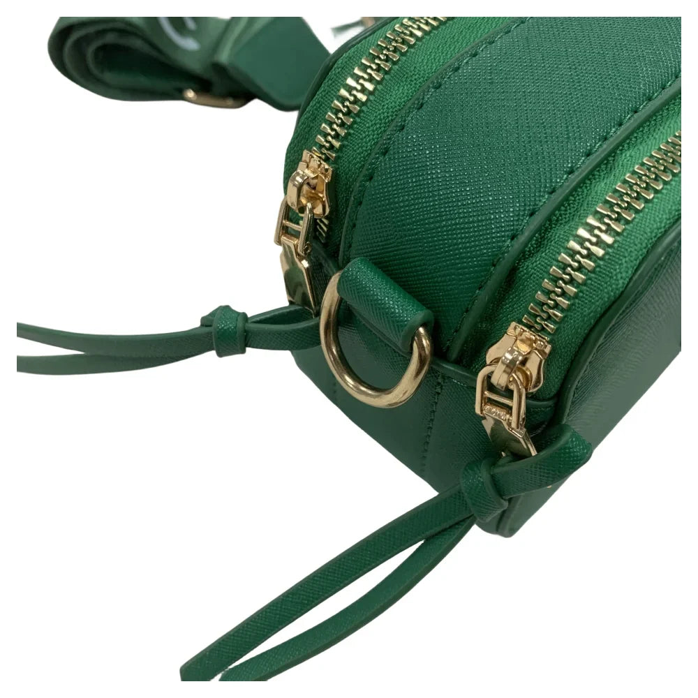 Chain Strap Bag Snapshot Logo with Black body Leather Women's Cross