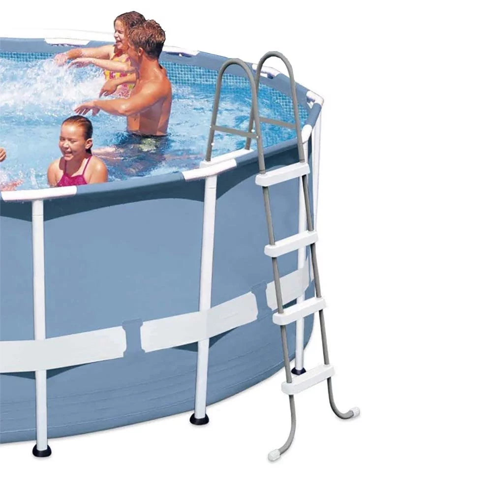 Ground 30" 12' x Above 48" Frame Bundled Ground Prism Ladder Swimming Pool with
