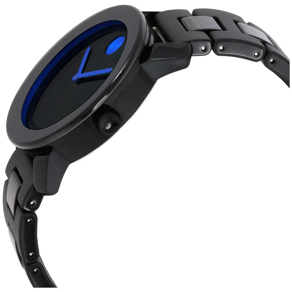 Steel 3600099 Watch Mens 42 mm Movado Black Stainless TR90/Polyurethane Bold Dial