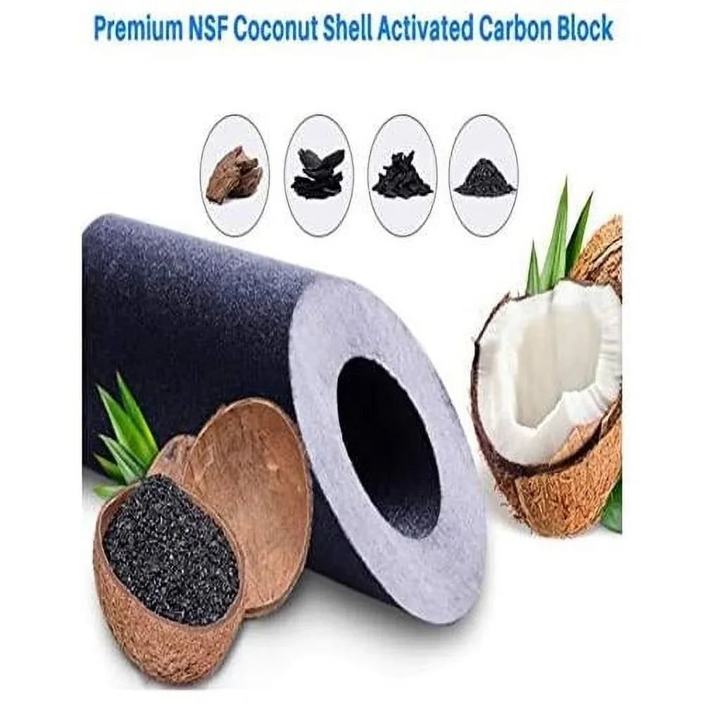 Water Models Whole Water Compatible Large - With & WHA4BF5 Cartridge Micron Cartridges Capacity Odor House Filter Filter 5 Whole Replacement Bad 6 Taste Home Remove Replacement Carbon Pack