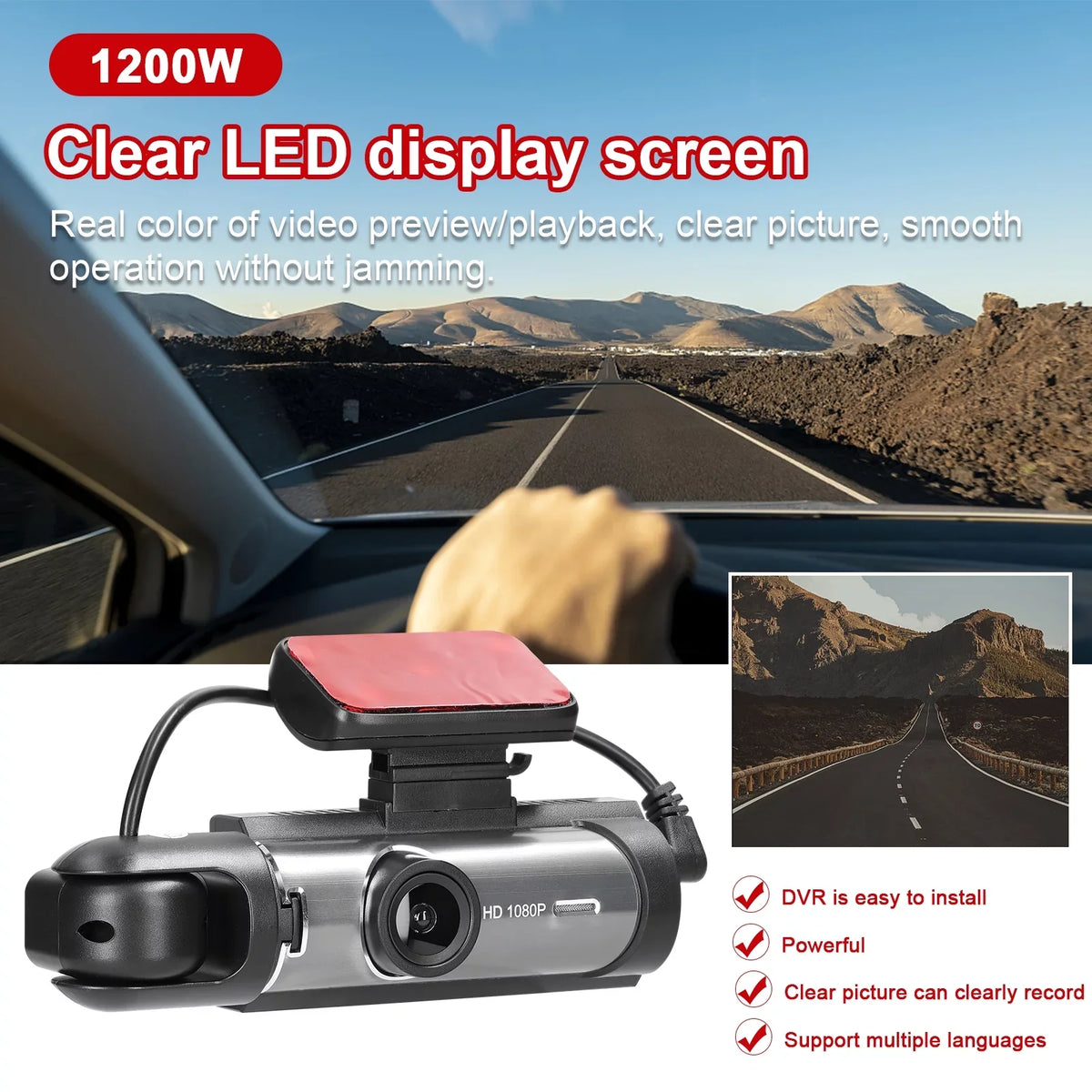 Lens Angle 170 Multi-language Detection Dash Meterk Camcorder Car Motion Video Recorder Recorder Wide Car Night DVR Degree Dual Auto Car Viewing Cam