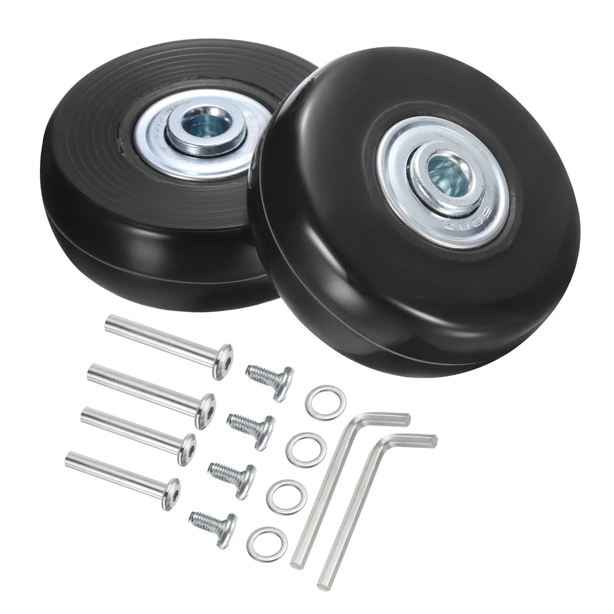 Wheels Replacement x 17 0.7" 2 Set x Suitcase, mm/2" Luggage for Uxcell 51 Black,