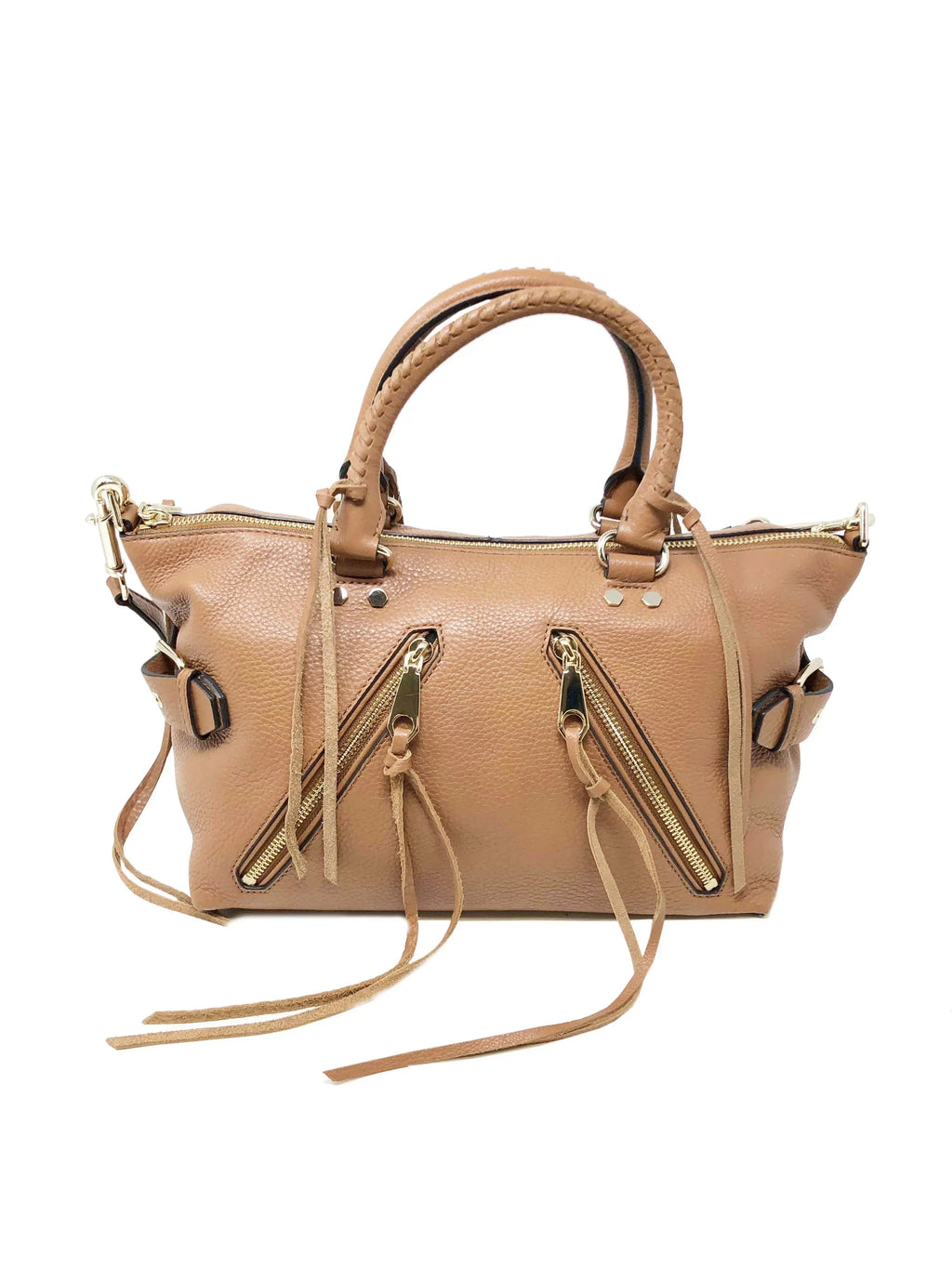 Almond Minkoff Ladies Rebecca Tote Purse Leather Satchel Moto HF16LMOS26 Brown