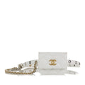 Lambskin Belt Pre-Owned Unisex White Chain Bag Leather Authenticated Punk (Good)